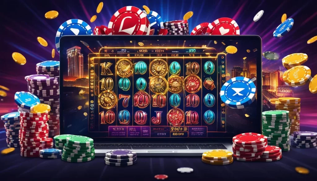 Người chơi đeo kính VR/AR trải nghiệm casino trực tuyến sống động hoặc cá cược thể thao